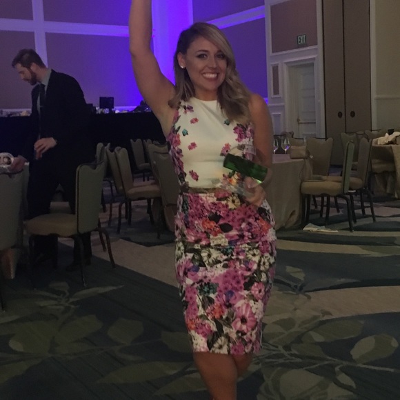 Floral Purple Midi Dress Saks Off Fifth - Picture 2 of 2